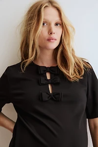 MAMA Bow-Detail Shift Dress