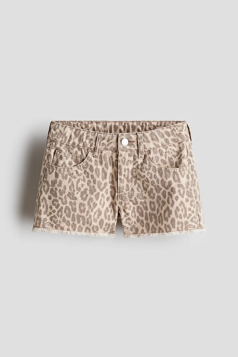 Embroidered-Detail Denim Shorts