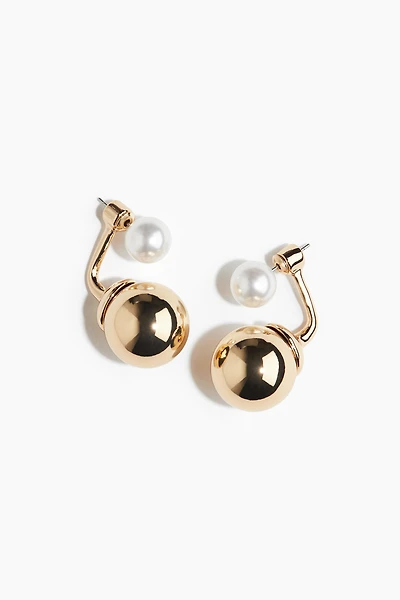 Sphere-Detail Front-Back Earrings