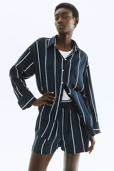 Oversized Linen-Blend Shirt