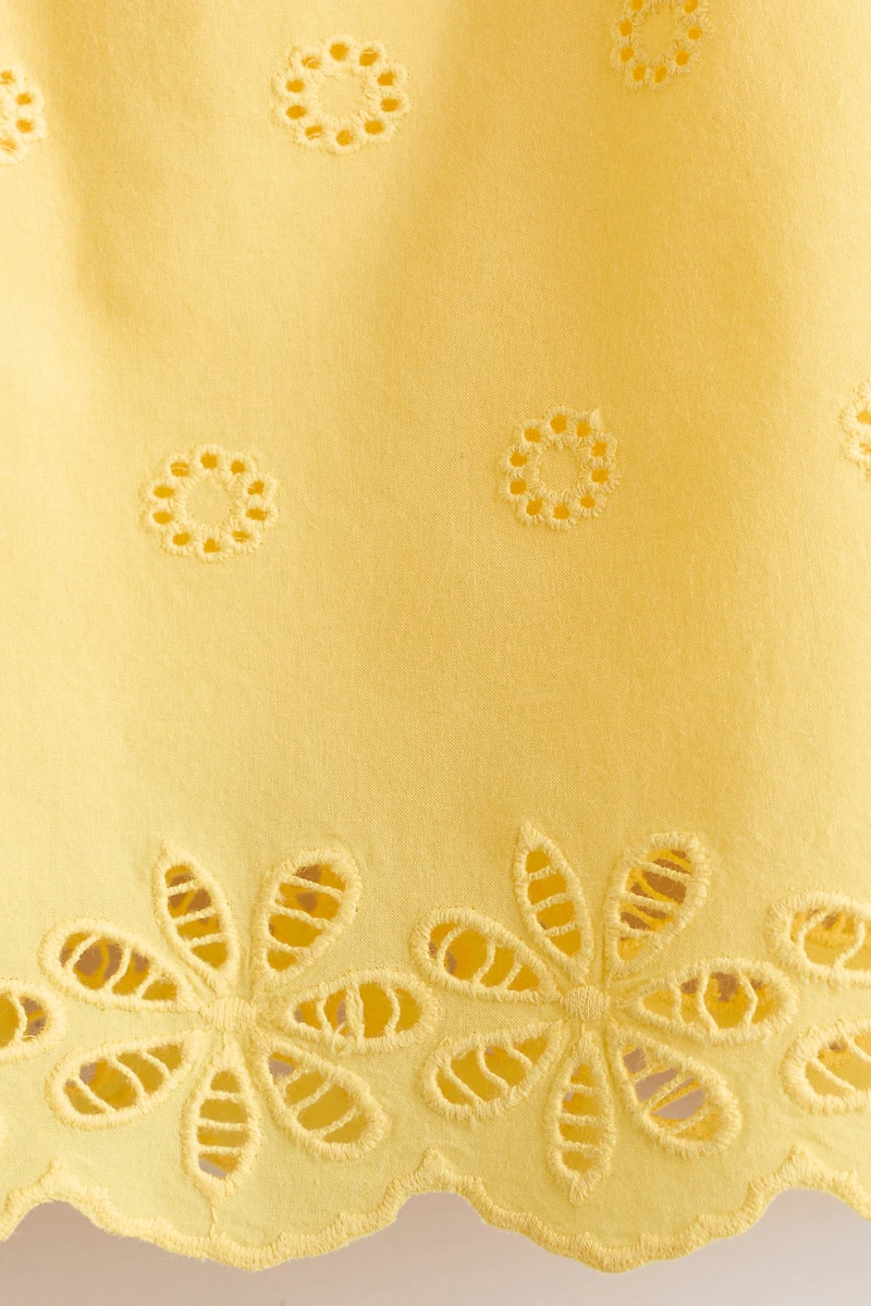 Cotton Dress with Eyelet Embroidery