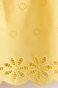 Cotton Dress with Eyelet Embroidery