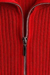 Haut en tricot côtelé à col fermeture éclair