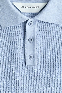 Rib-Knit Polo Shirt