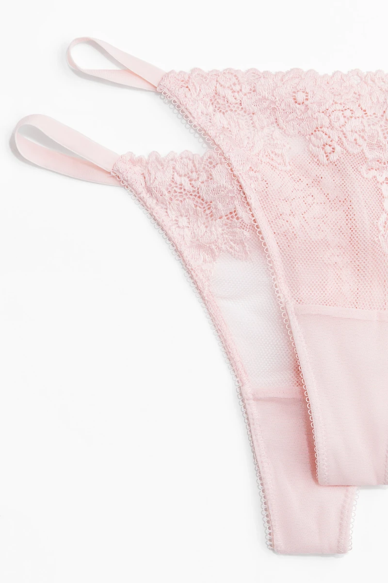 2-Pack Lace Thong Briefs