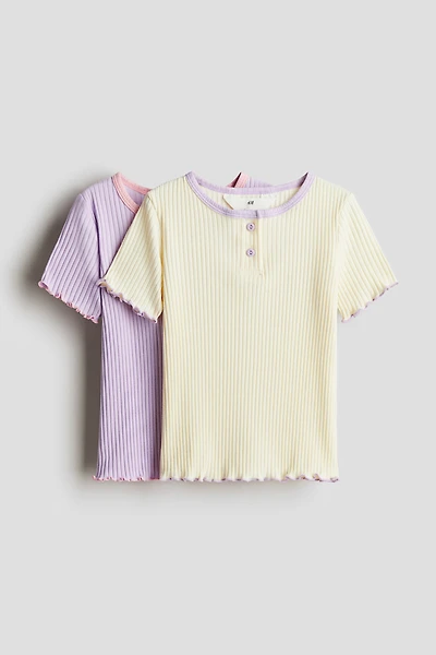 Lot de 2 hauts en jersey coton