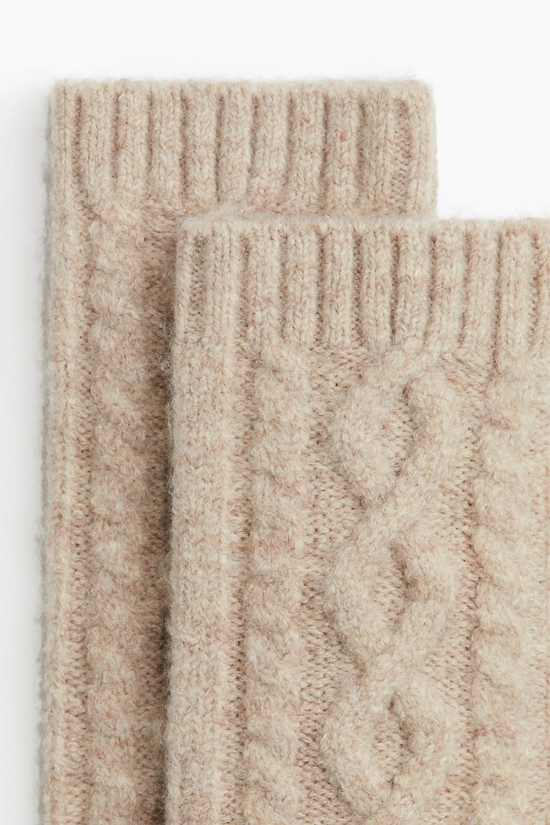 Jambières en tricot torsadé