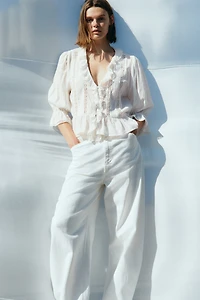 Lace-Trimmed Blouse