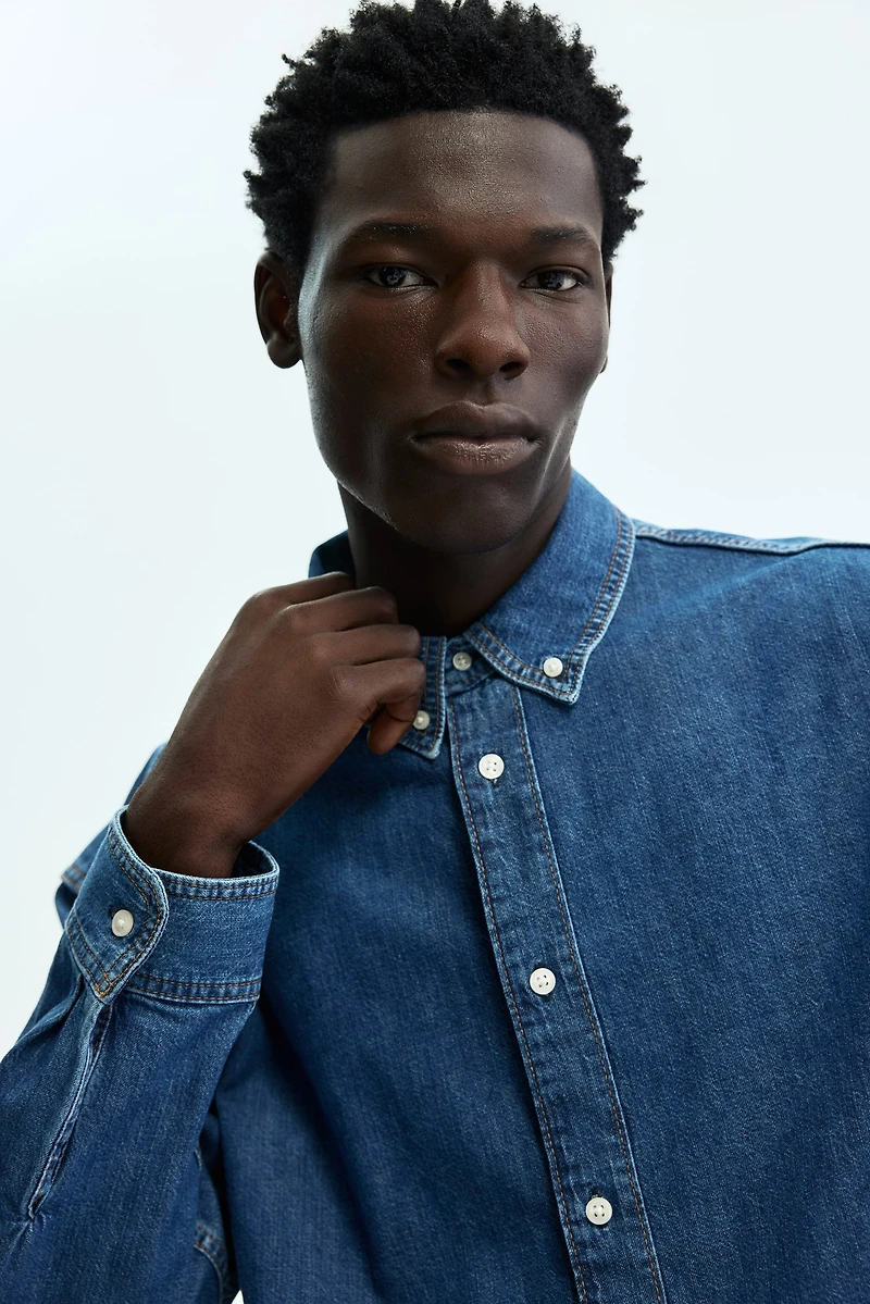 Chemise grande taille en denim