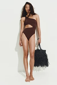 Padded-Cup High-Leg Swimsuit