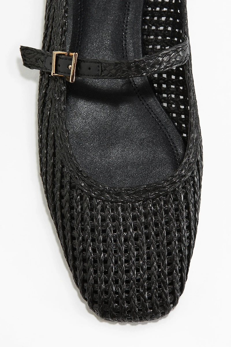 Straw Mary Janes