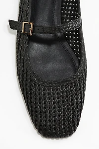 Straw Mary Janes