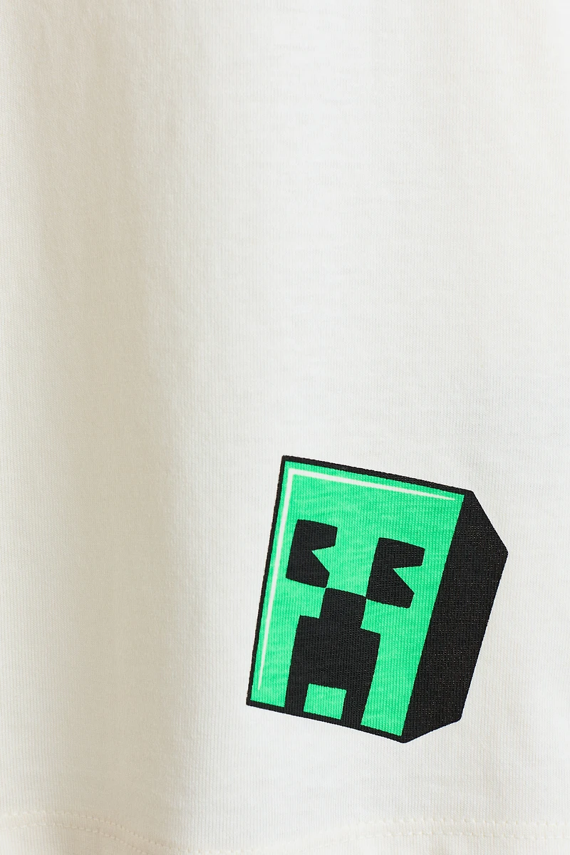 Cotton T-Shirt with Printed Motif