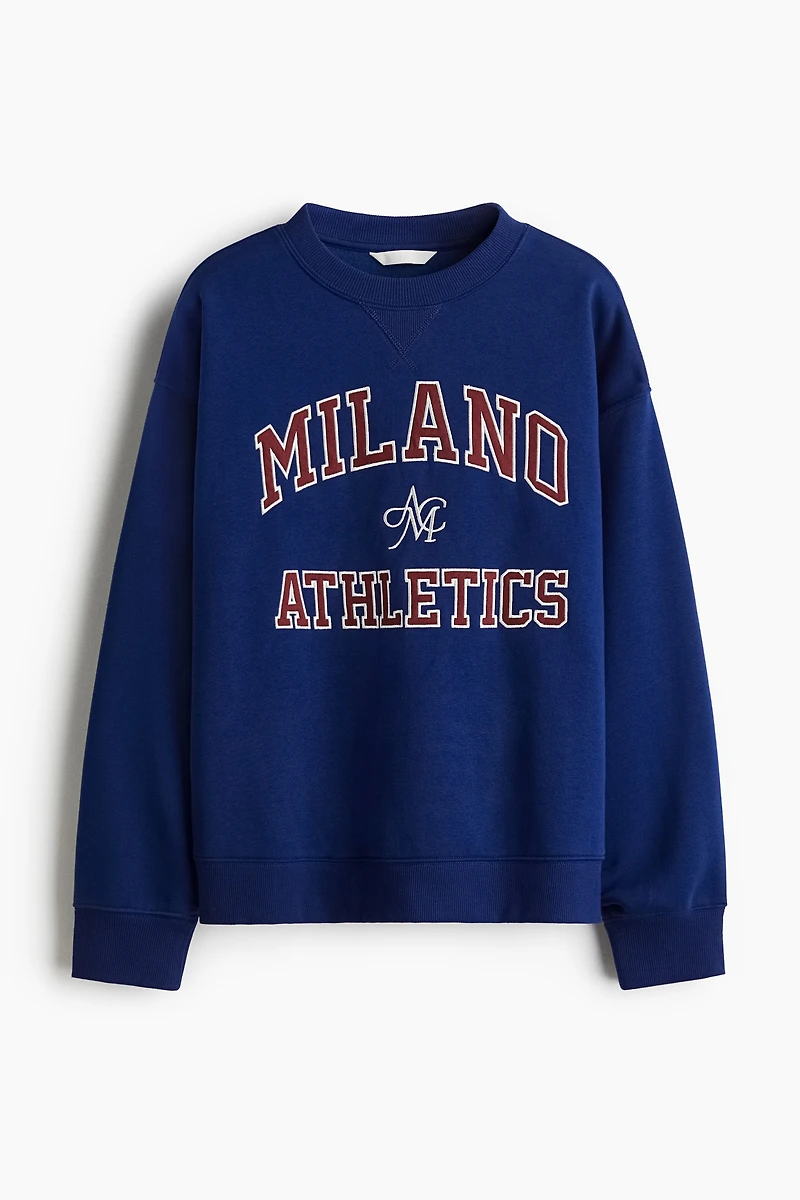 Sweatshirt with Text Motif