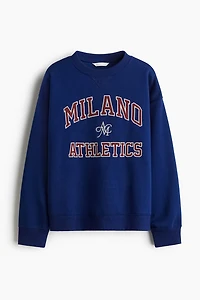 Sweatshirt with Text Motif