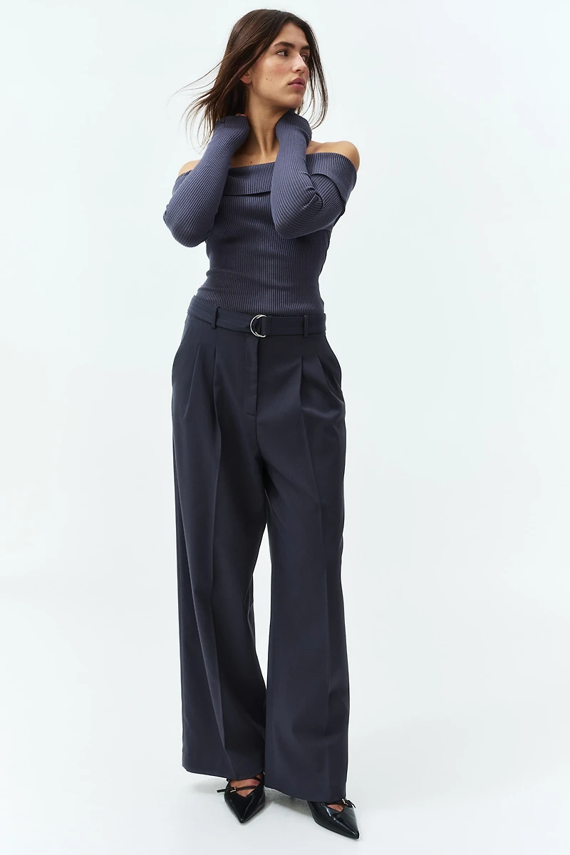 Pantalon large avec ceinture