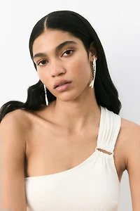 Padded-cup one-shoulder swimsuit