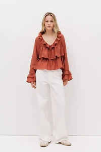 Ruffle-Trimmed Blouse