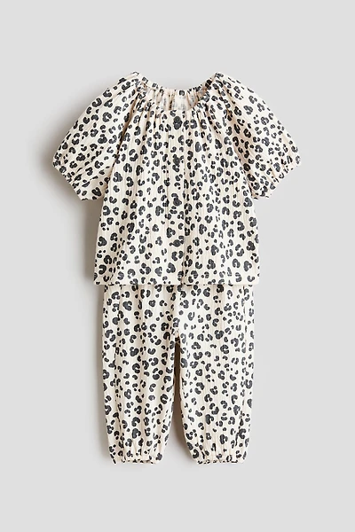 2-piece crinkled jersey set