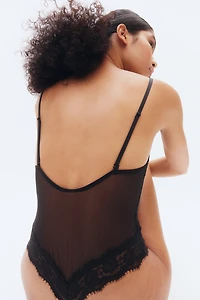 Plunge Thong Lace Bodysuit