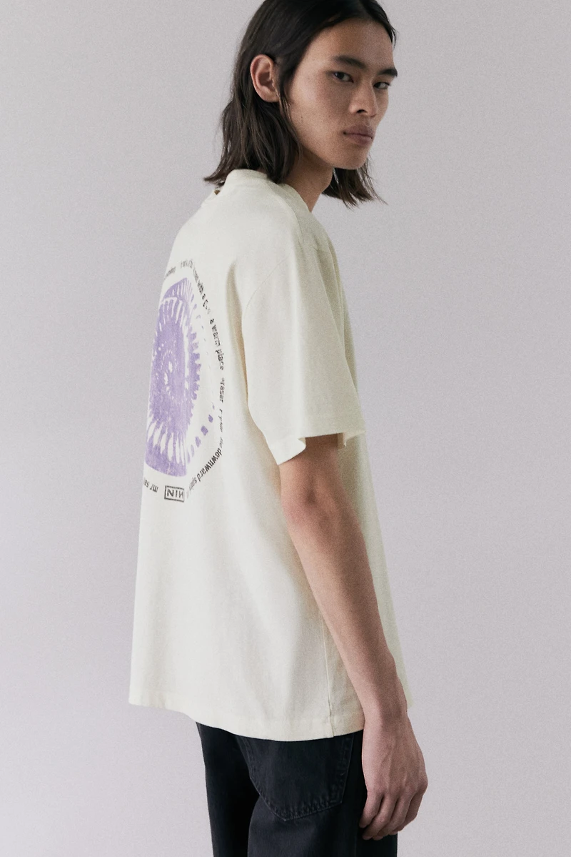 Loose Fit Vintage-Look Printed T-Shirt