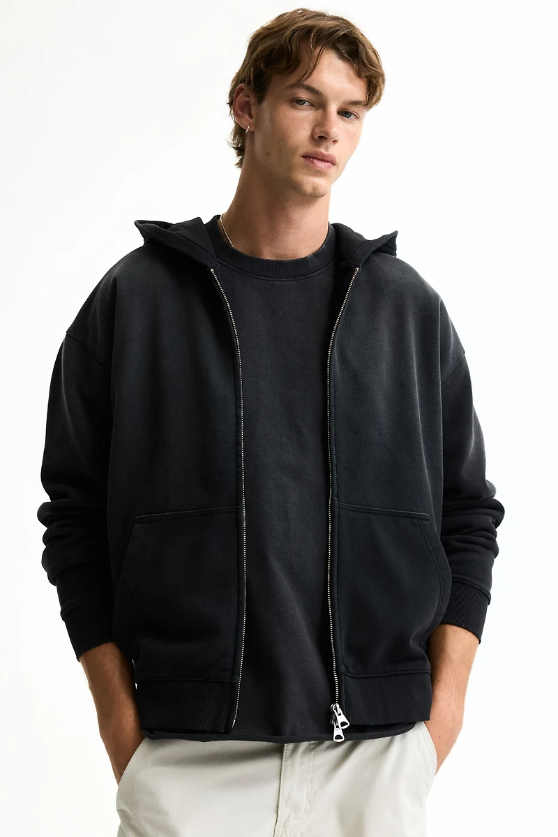 Relaxed-Fit Printed Hooded Jacket