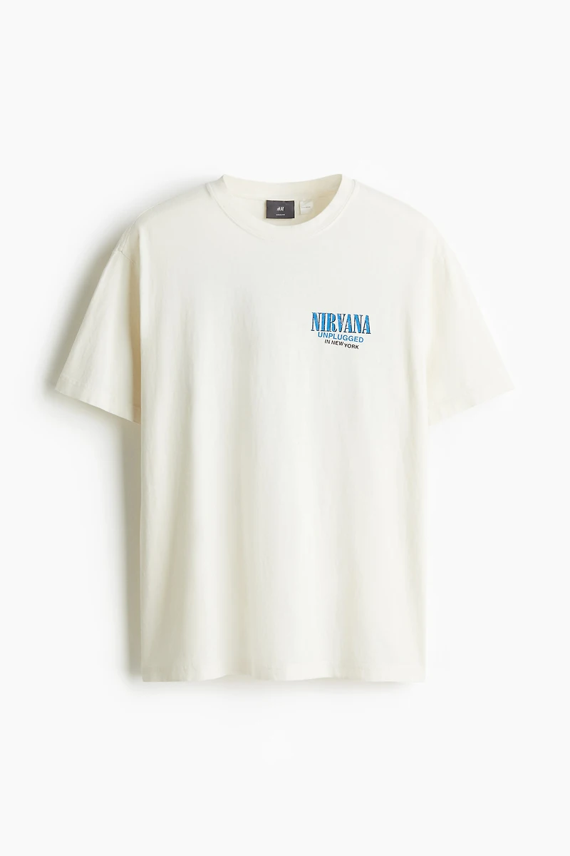 Loose Fit Vintage-Look Printed T-Shirt