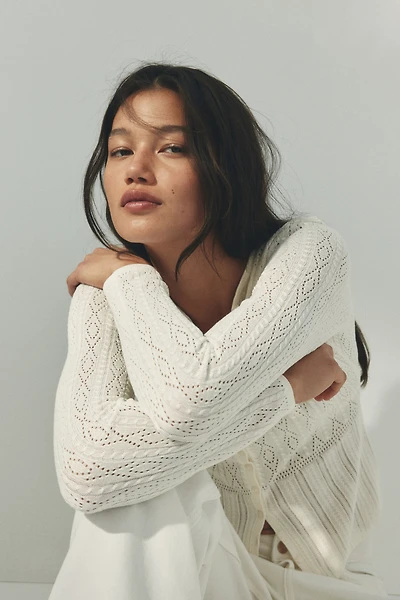 Gilet en tricot pointelle