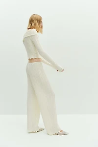 Pantalon large et texturé