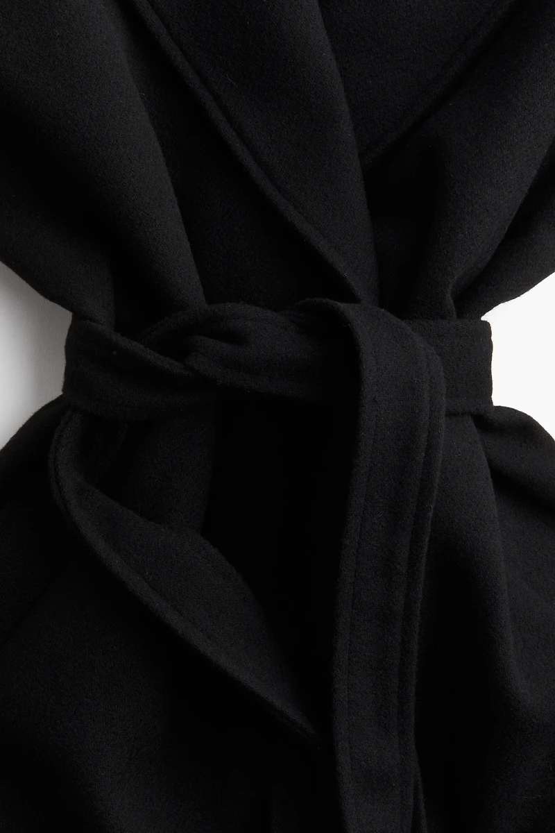 Tie-Belt Felted Coat