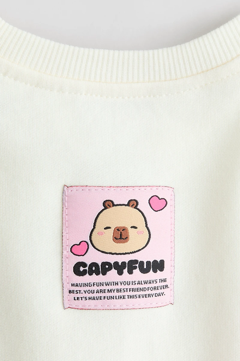 Printed Short-Sleeved Sweatshirt