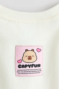 Printed Short-Sleeved Sweatshirt