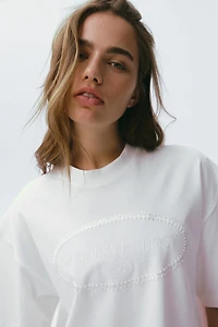 Oversized-Fit Printed Sports T-Shirt