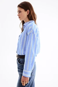 Oversized Linen-Blend Shirt