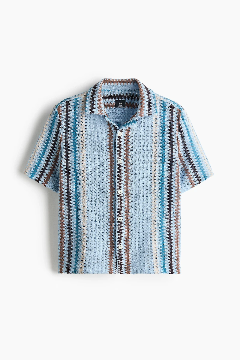 Chemise classique en tricot texturé