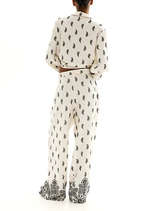 Patterned Twill Pants