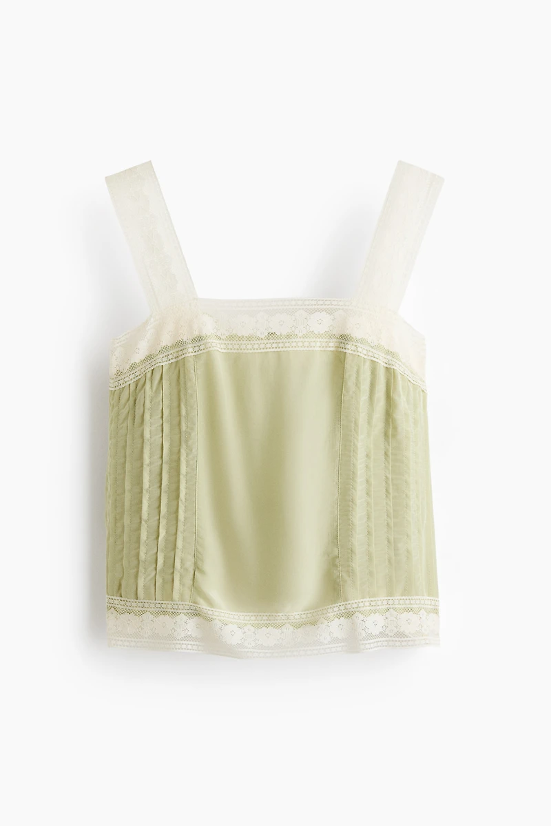 Bubble-Hem Tie-Strap Top
