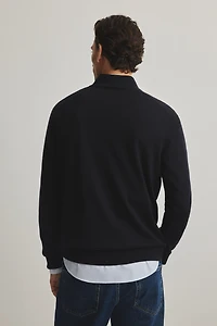 Regular-Fit Half-Zip Merino Wool Sweater