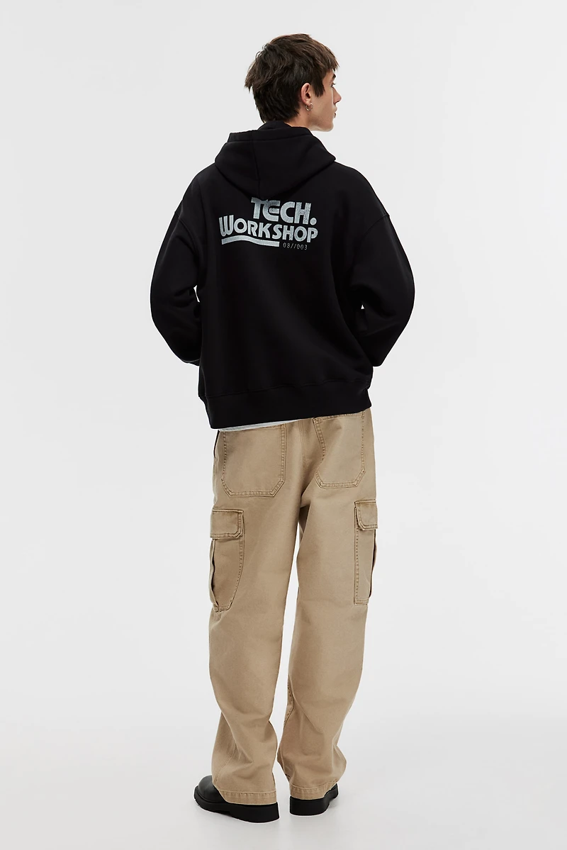 Oversized Fit Printed Hoodie