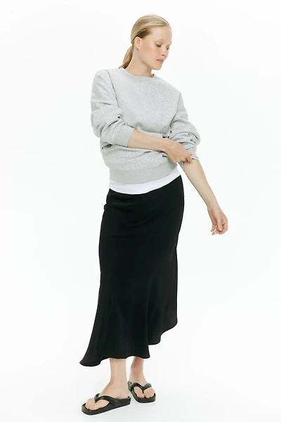 MAMA Asymmetric Satin Skirt