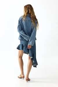 Asymmetric Denim Skirt