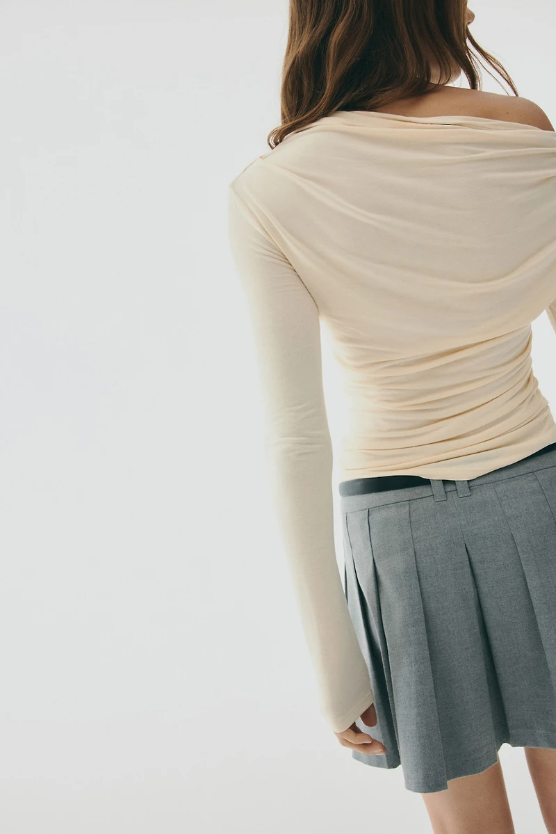 Draped One-Shoulder Top