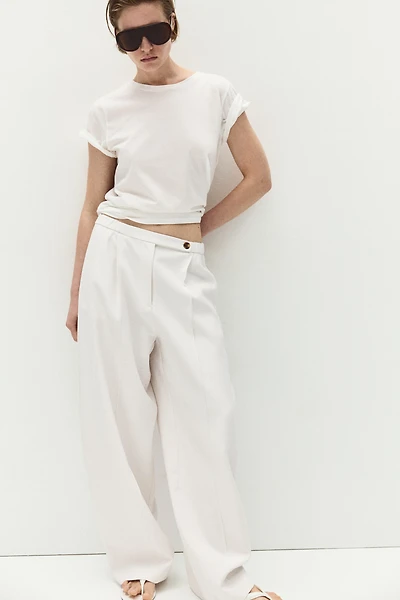 Pantalon tonneau à plis