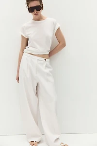 Pantalon tonneau à plis