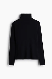 Fine-Knit Mock Turtleneck Top