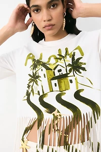 Fringed T-Shirt Dress