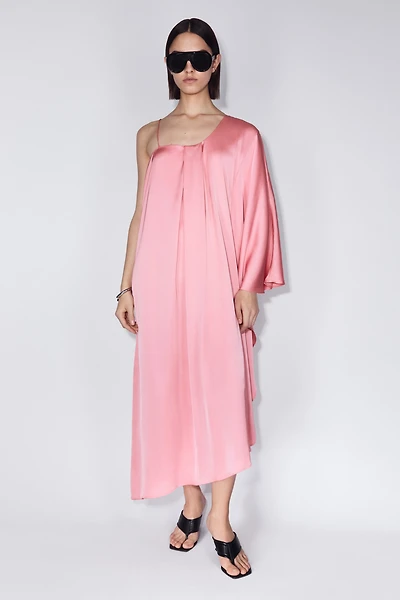 One-Shoulder Satin Kaftan Dress