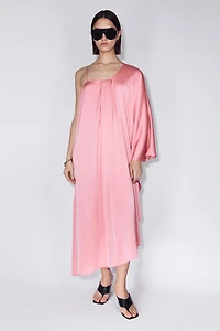 One-Shoulder Satin Kaftan Dress