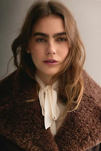 Biker Jacket with Teddy Fleece Collar