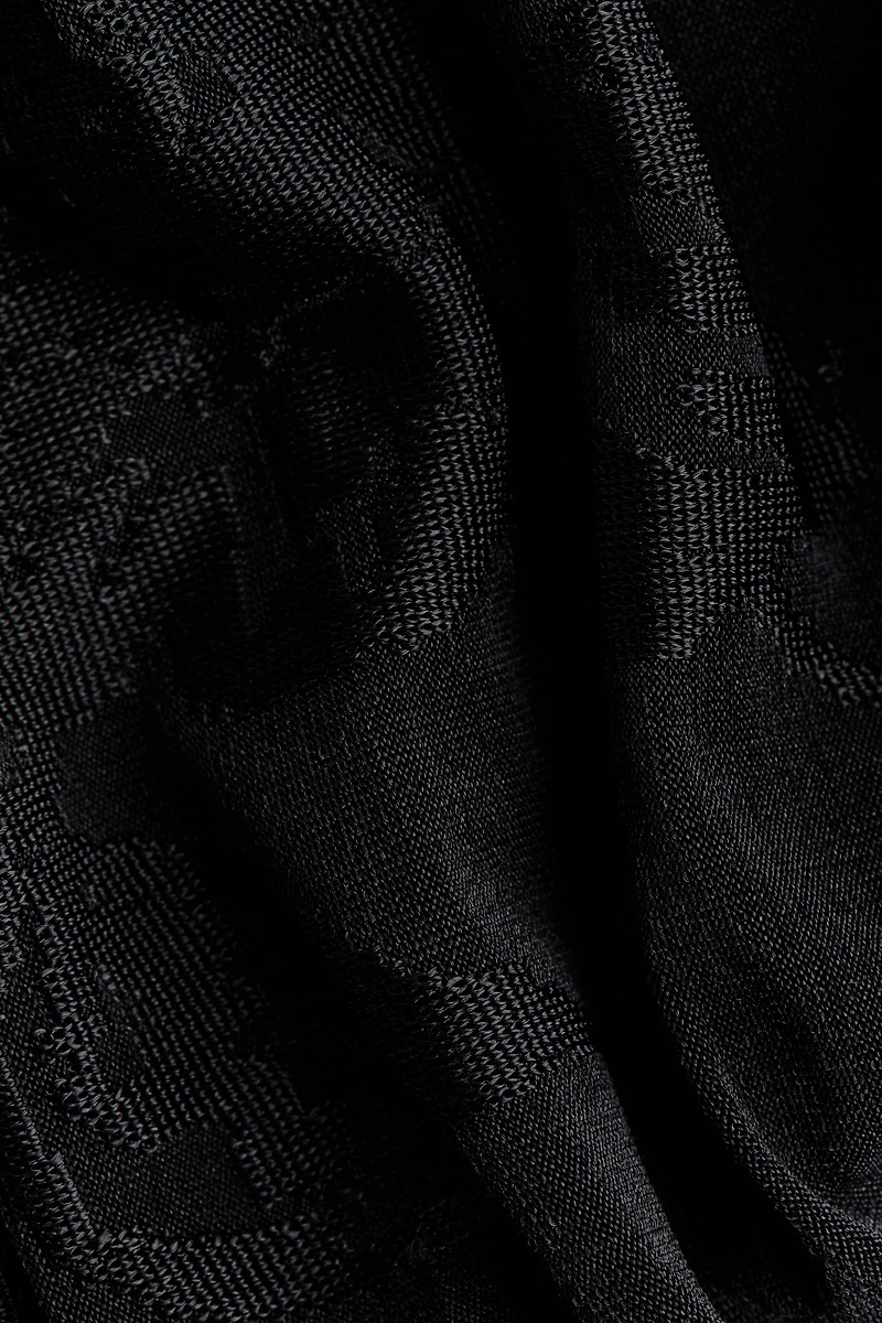 Jacquard-Knit Thong Bodysuit